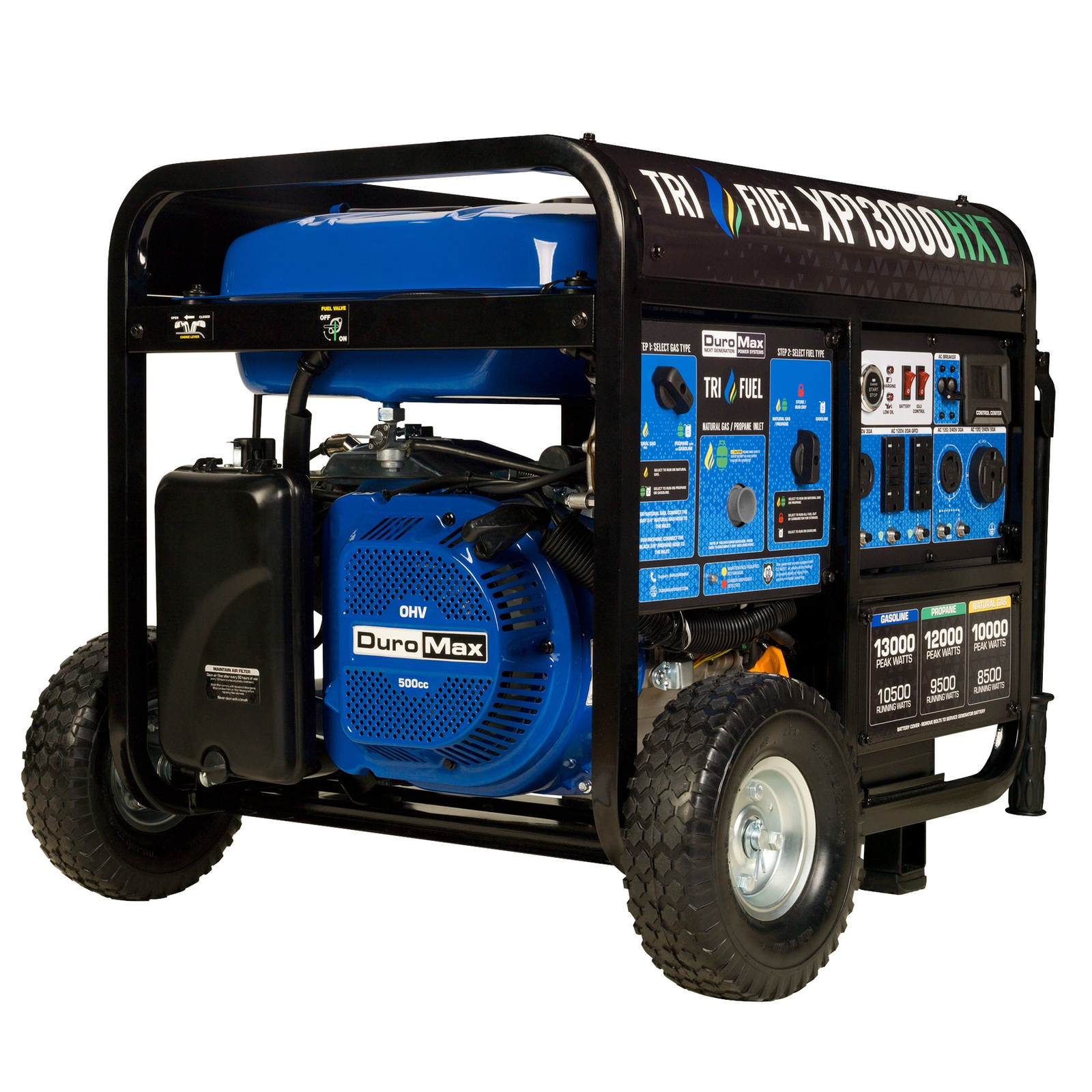mclmedu-product-43-image-1 DuroMax XP13000HXT 13,000 Watt Electric Start Tri-Fuel Portable Generator w/ CO Alert - Image 1