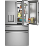 GE Profile 27.9 cu ft Smart Fingerprint Resistant French Door Refrigerator, Stainless Steel - Image 4